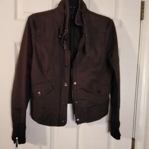 White House Black Market Dark Brown Utility Jacket